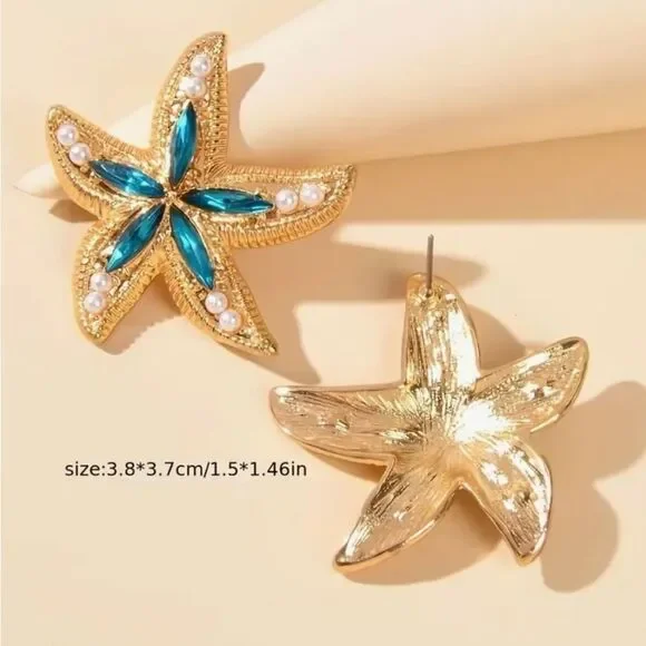 🩵 Betsey Johnson NEW Sparkling crystal starfish earrings 🩵 - Picture 5 of 9